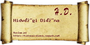 Hidvégi Diána névjegykártya