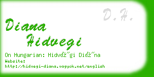 diana hidvegi business card